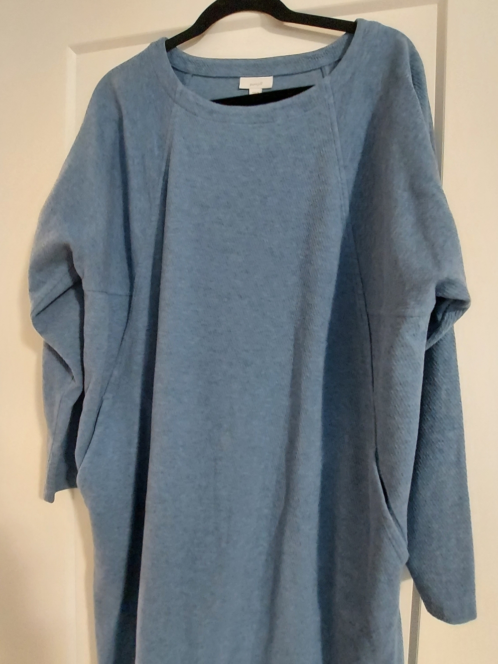 J. Jill Dusty Blue Knit Midi Dress with Long Sleeves